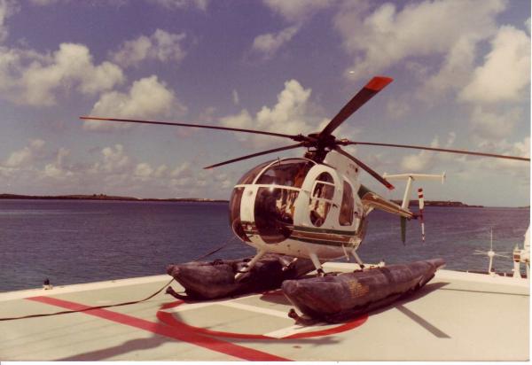 Nonstop's Hughes 500 Helicopter On Deck