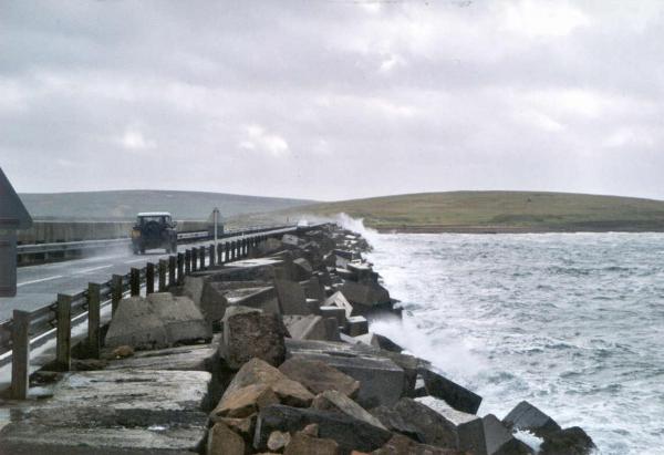 A section of the Churchill barrier, Orkney