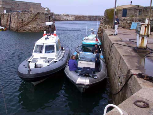 Refueling at Mainbrace Chandlers in Alderney-with Andy's Awesome and the Garsides Magellan Alpha