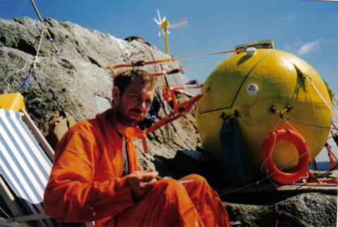 Myself eating lunch on the rock. During the occupation of 1997.