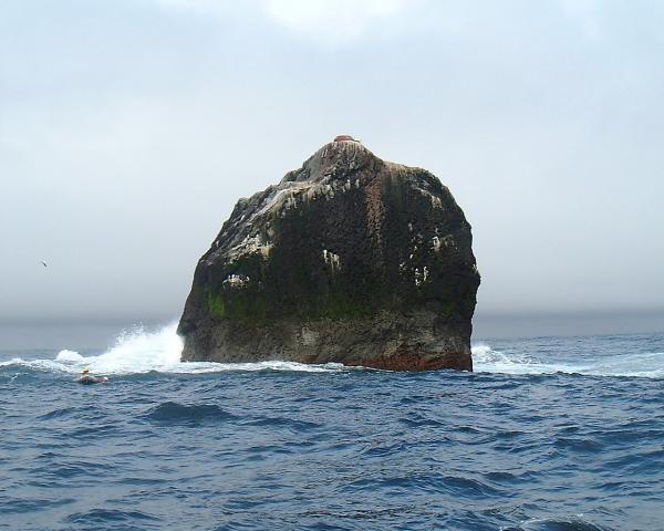 Rockall in 2003. Taken during a privately funded expedition.
See how even the smallest of swells makes landing and ascent fairly awkward.