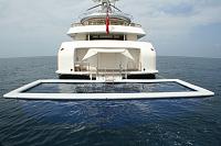 Sea Pool astern of yacht with 2.5 metre deep net