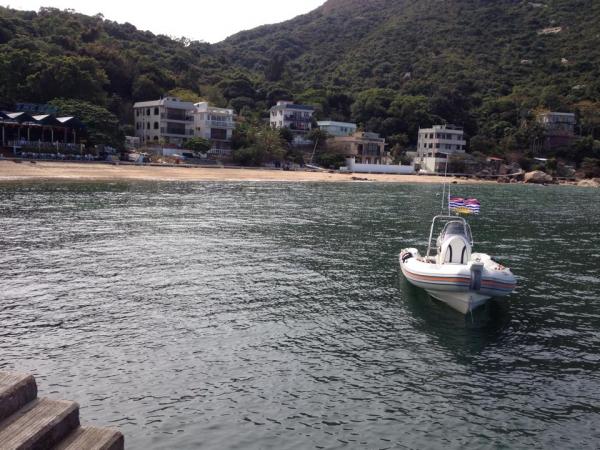 moored by rope pulley out to the buoy