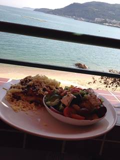 Lunch at the 'China Beach Club' ...run by an English couple... Moussaka & Greek Salad ...very nice!