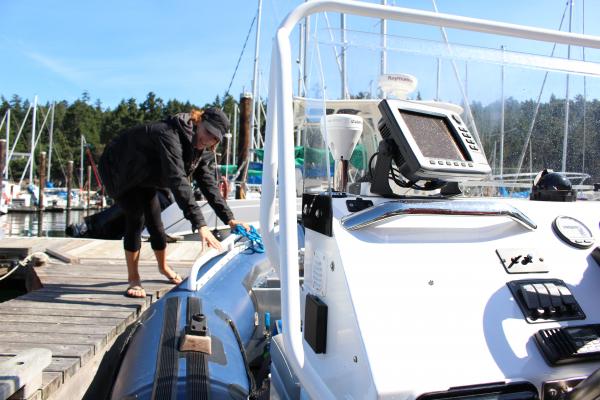 Arriving into Thieves Bay Marina on Pender Island.