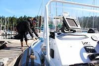 Arriving into Thieves Bay Marina on Pender Island.