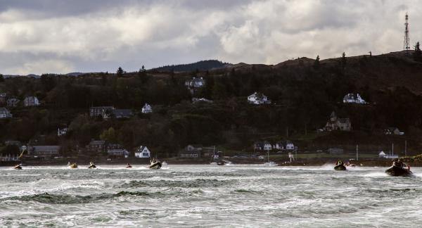 RIBs filling Sound of Kerrera