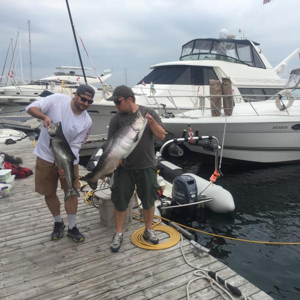 King Salmon caught on Lake Ontario, Canada using Let's Go a Zodiac Pro 500. July 8, 2016