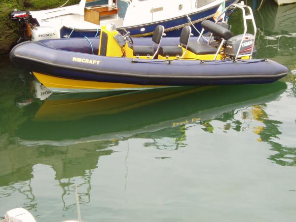 Ribcraft 5.5 with the legendary 2stroke Yamaha 90 at Castletownbere 2008. Probably my all time favourite RIB of quite a few I've owned. Bullet proof engine and rock solid boat, a bit thirsty but handled like a dream with a dry ride. A friend has it since 2009 and won't sell for anything.