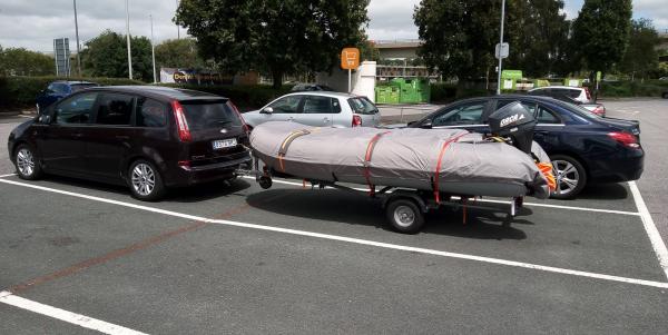 Plymouth Outside Supermarket ready to board the ferry to Santader