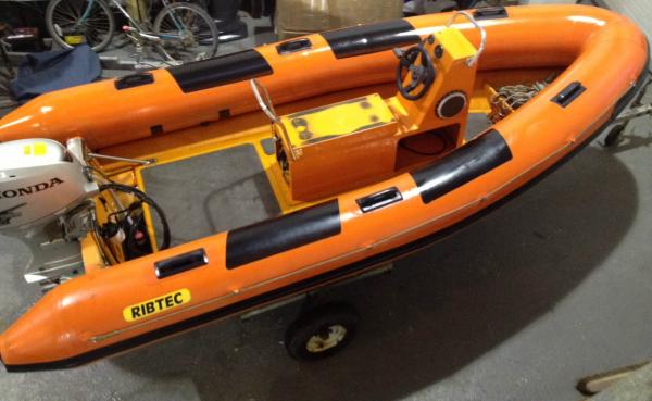 This old Ribtec built around 1988 and still with its original tubes had a new Honda BF50A fitted by Rib Shop. The tubes were also deep cleaned using  Rib Revive and finished with Rib Shop Rib Conditioner.