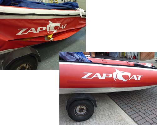 Zapcat repair by Rib Shop. 
Rib Shop also sell parts for Zapcats and Tohatsu outboards.