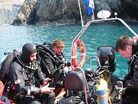 Dan Stevenson, and Stu Keasley - Diving with Monty Halls.